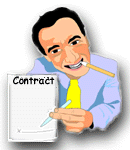 Salesman holding contract