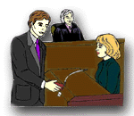 Lawyer in courtroom