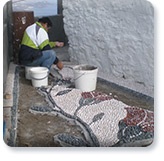 Working on mosaic in Rhodes